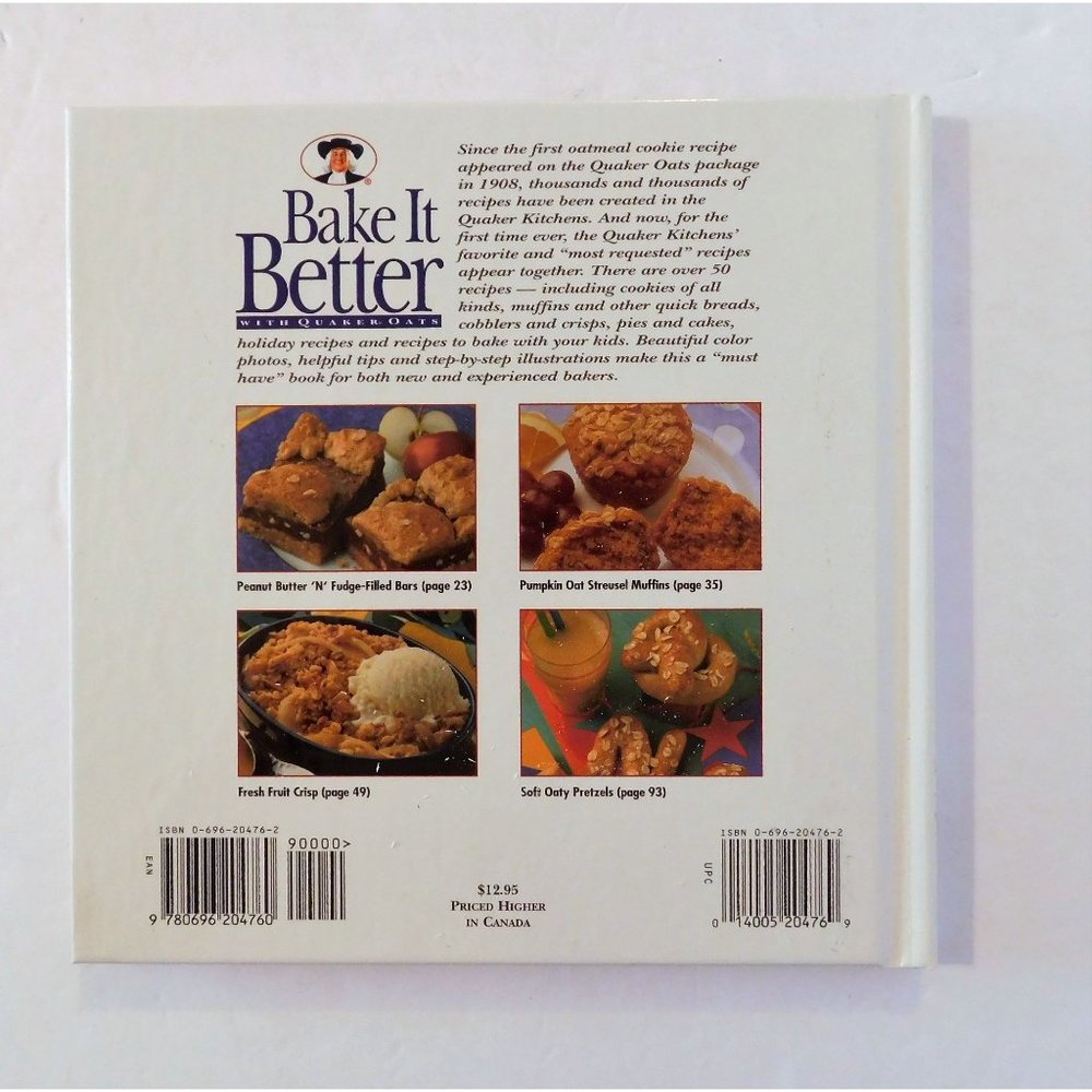 Bake It Better with Quaker Oats Cookbook 1995 Over 50 Recipes Hardcover - Picture 2 of 7